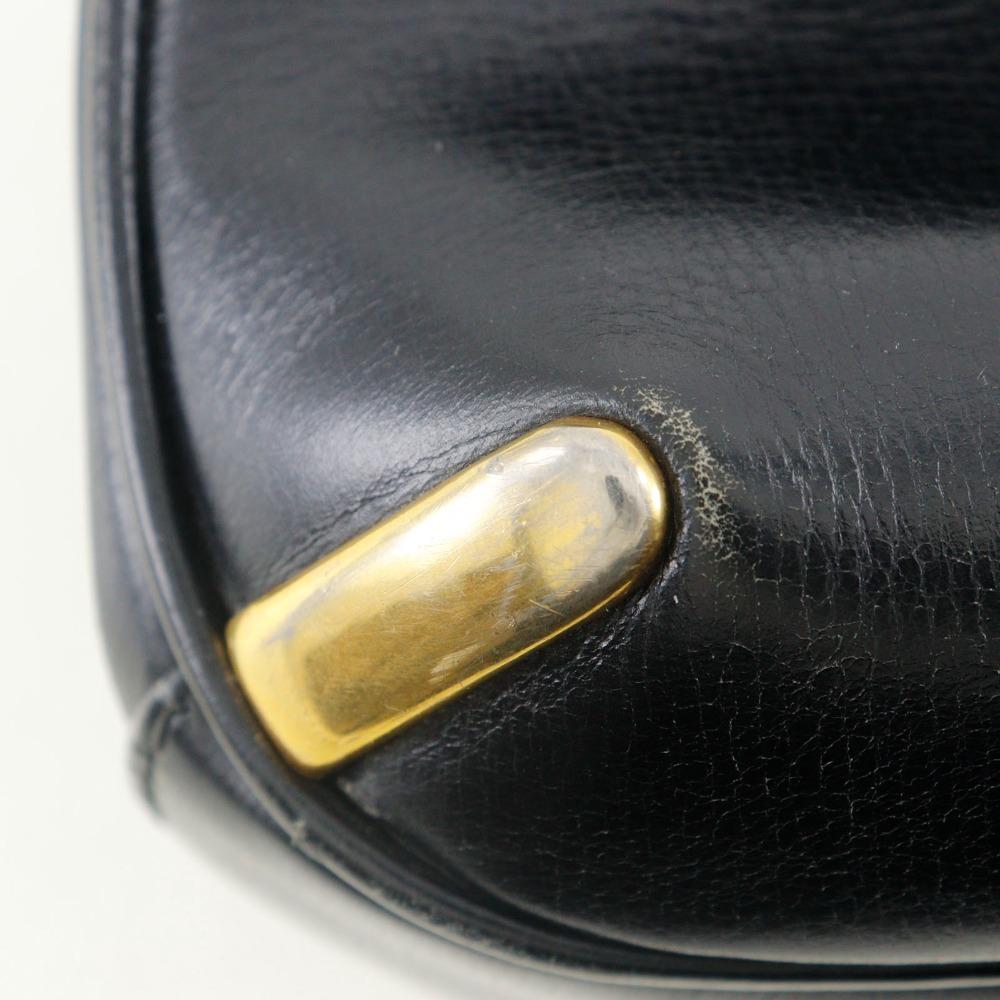 GUCCI Old Gucci Shoulder Bag Sherry line 2-way clutch black Calfskin Women Used