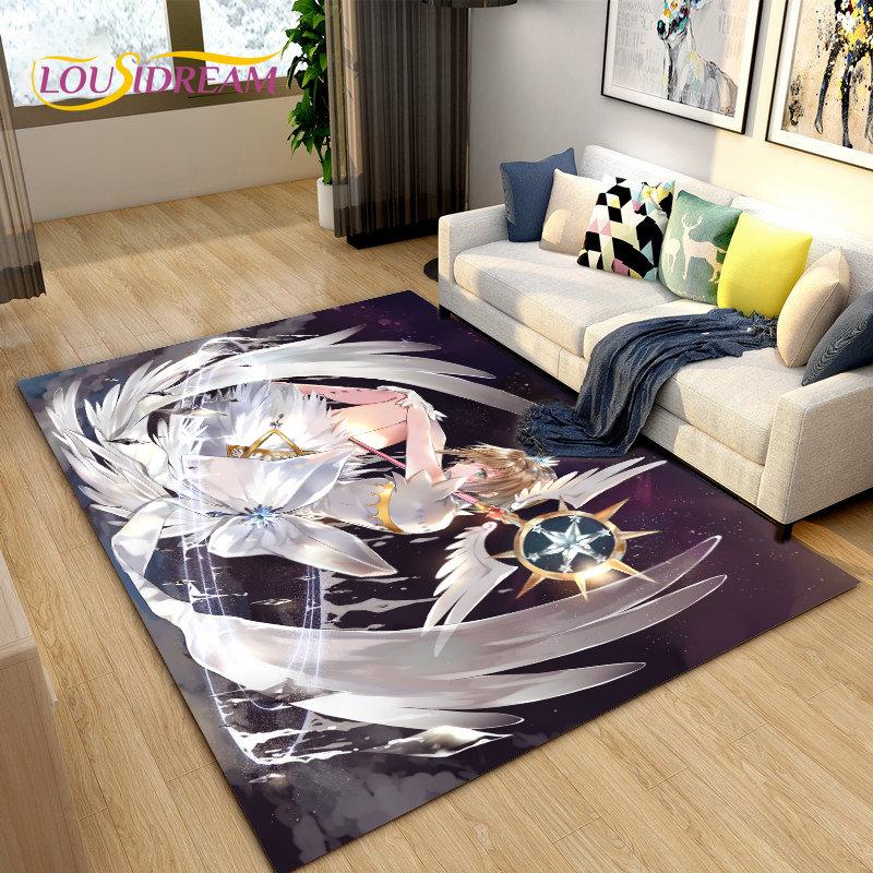 

Cardcaptor Sakura Cute Cartoon Area Rug,Carpet Rug for Living Room Bedroom Sofa Doormat Decoration, Kids play Non-slip Floor Mat 40x60cm
