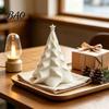 Small Christmas Gift for Friends 3D Printed Pleated Tree Ornament, Wavy Desktop Artistic Geometric Xmas Ornament Decoration with Star Topper