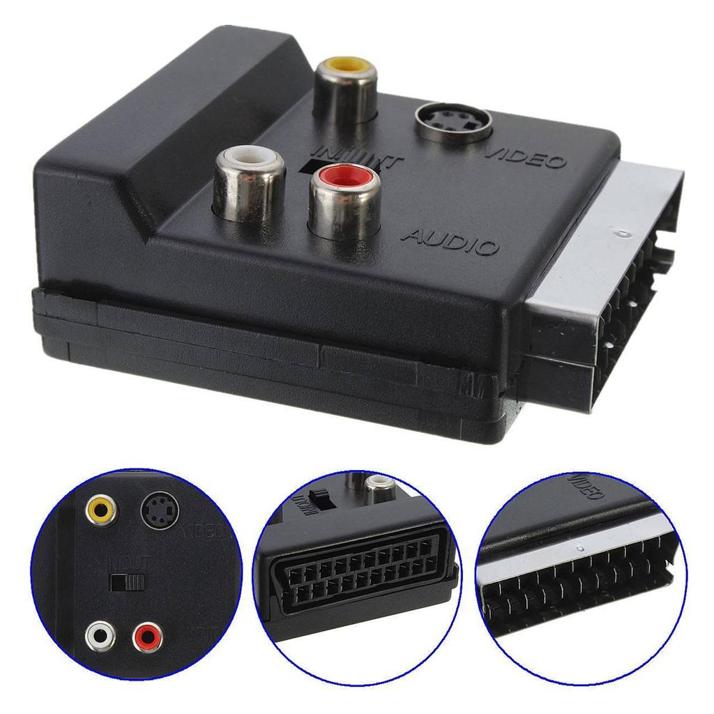 21Pin Male Female SCART AV Adapter Featuring Slip Proof Grip And Storage Friendly Hanging Hole For Organized Use