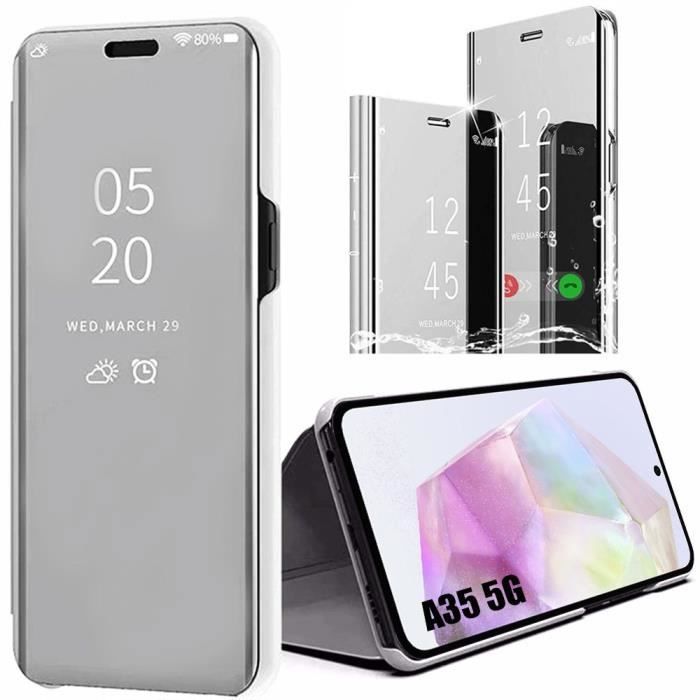 Coque de protection - Samsung - Galaxy A35 5G - Argenté - Antichoc - Effet Miroir