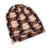 2D Flat Printing Lovely Monkey Daily Style Knit Hat for Adults Perfect for Weekend Errands Quick Meetups Or Everyday City Wear with a Touch of