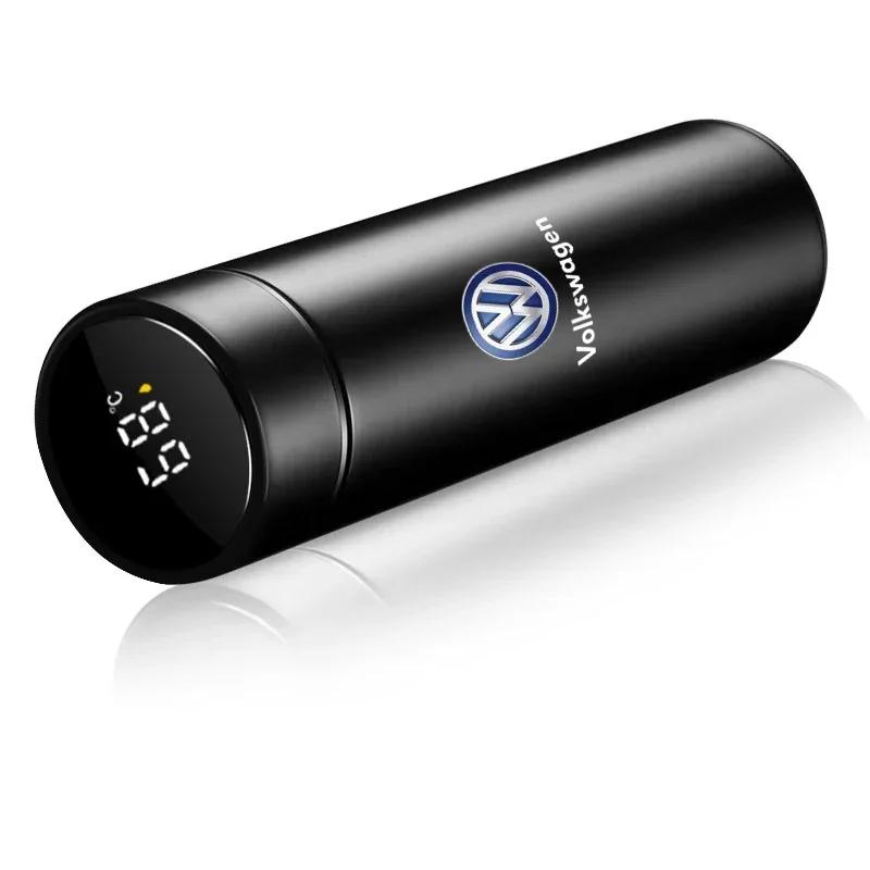 

New Car Smart Thermos Bottle With Temperature Display Coffee Cup For Volkswagen VW RLine R GTI Golf 4 5 6 7 Amarok T5 ID3 Tiguan
