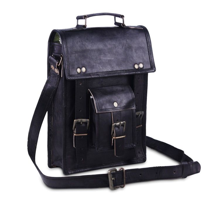 

Black Crossbody leather Bag 13 x 10 x 4 in