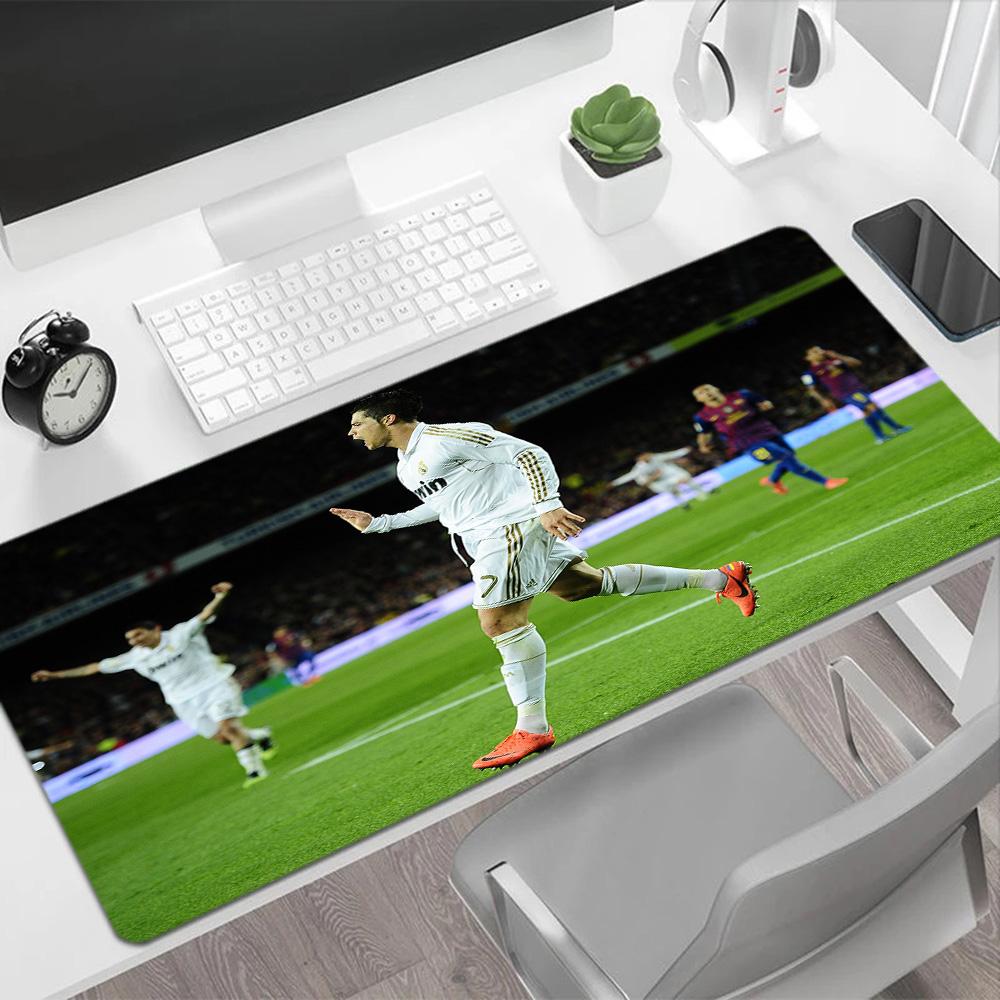 Football Player Action Large Mouse Pad Desk Mouse Pad Desktop Mouse Pad Non-Slip Rubber Base Computer Decor Item Office Use