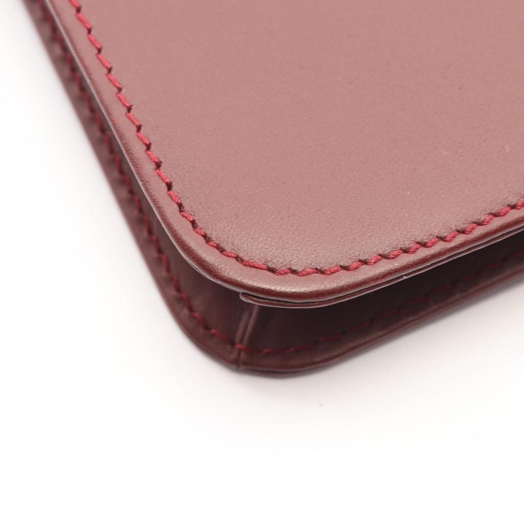 Used CARTIER Must Line Business Bag Clutch Bag Leather Bordeaux Used Women