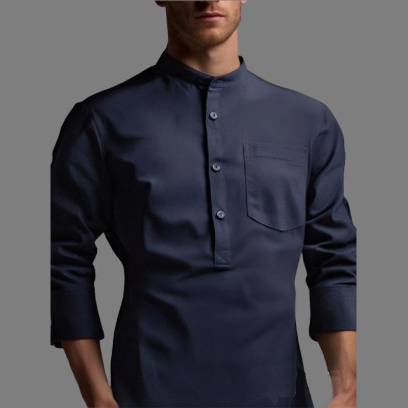 Men’s Heavyweight Long Sleeve Cotton Henley Shirt