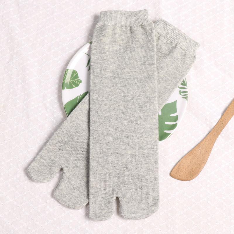 Socken mit zwei Zehen im japanischen Stil, einfarbig, Baumwolle, Herren, Damen, atmungsaktiv, getrennt, Zehensandalen, Socken mit zwei Zehen, warm, mittelhohe Socken