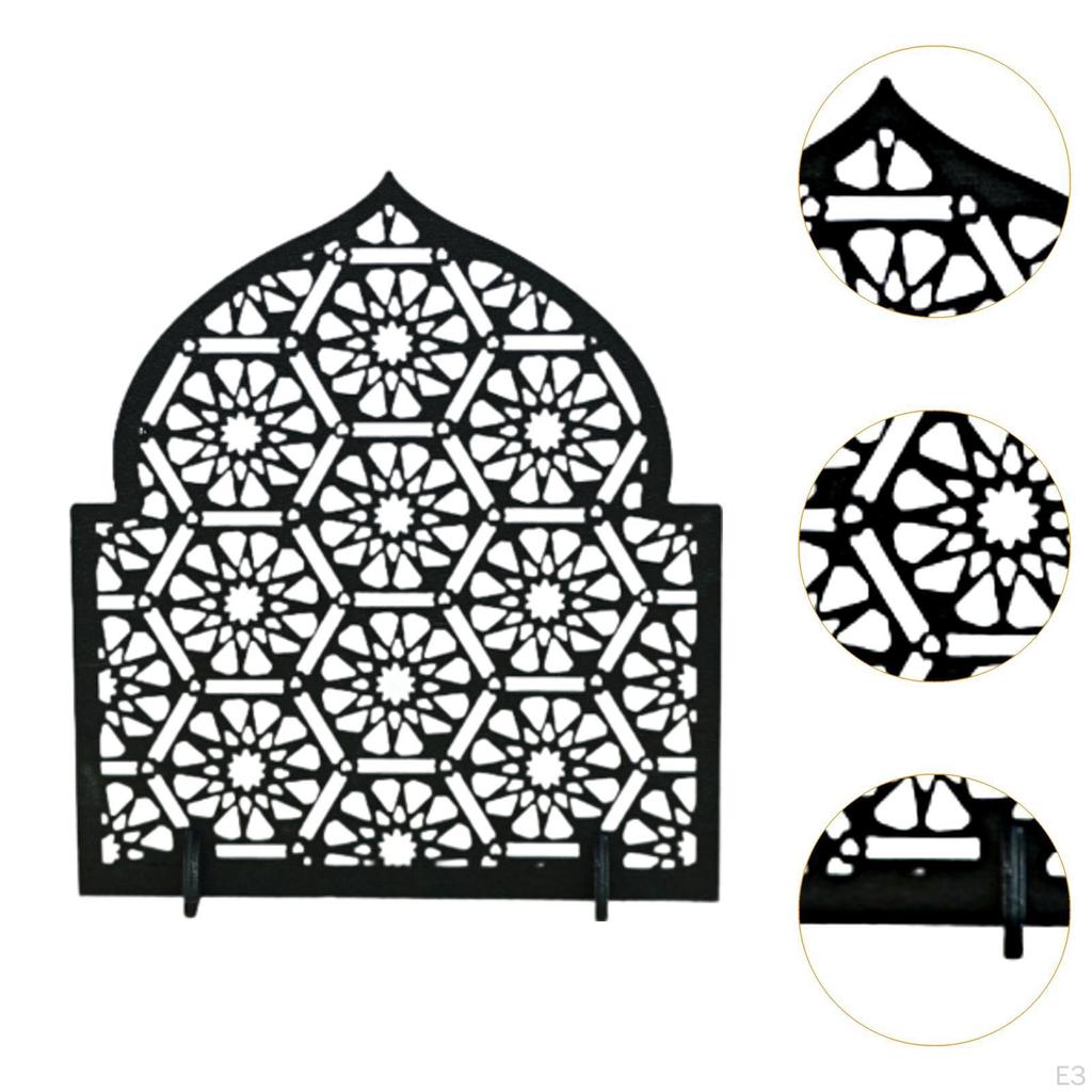 Wood Ramadan Decoration Shelf Figurine Islamic Eid Mubarak Kareem Table Sign