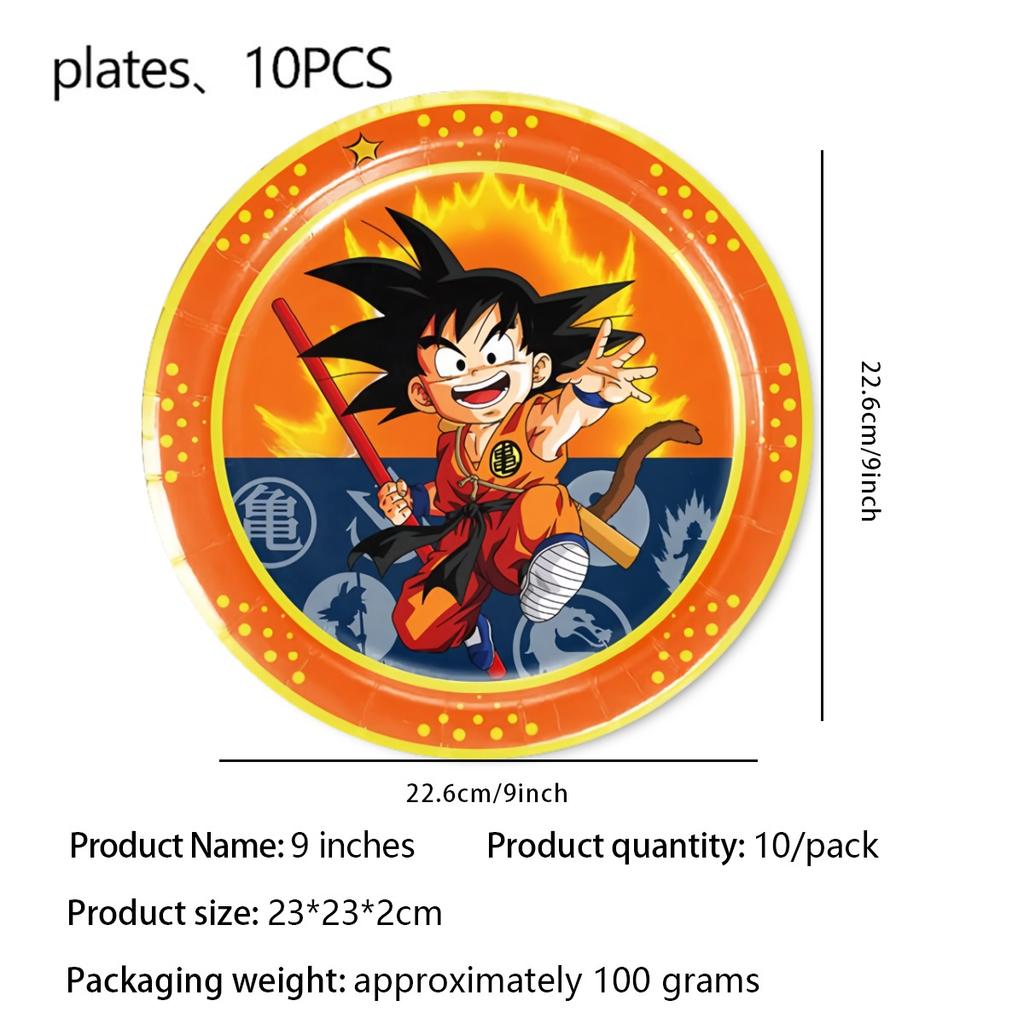 Dragon Ball Geburtstag Dekoration Set Tischdecke Teller Serviette Becher Kuchen Deko Partyhut Babyparty Dragon Ball Partygeschenke