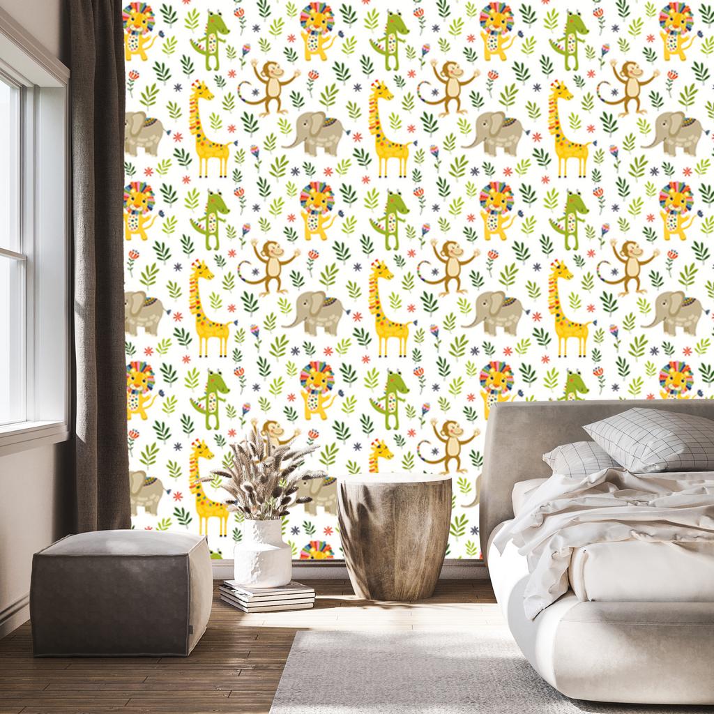 Jungle Animals Wallpaper for Living Room and Bedroom 50x1000