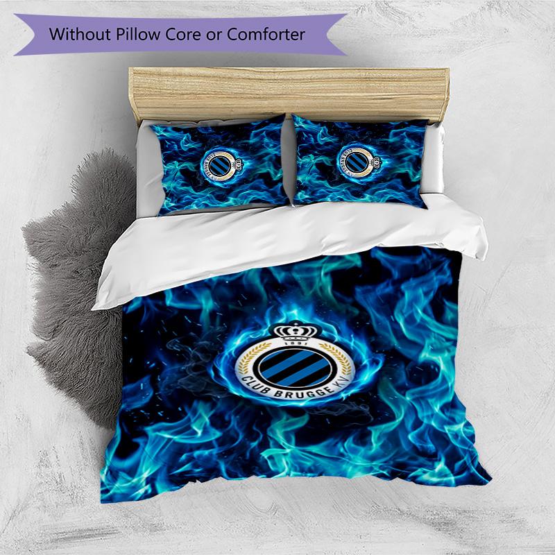 Club Brugge FC Printed 3PCS Bedding Set Breathable Duvet Cover with Pillowcases Decorative Bed Linen for Bedroom Home
