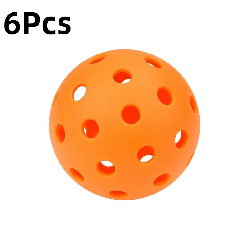 6 st Lysande Nattlampa Grön Pickleball 74mm Hållbar Boll med 40 Hål för Utomhustävling Lysande i Mörkret