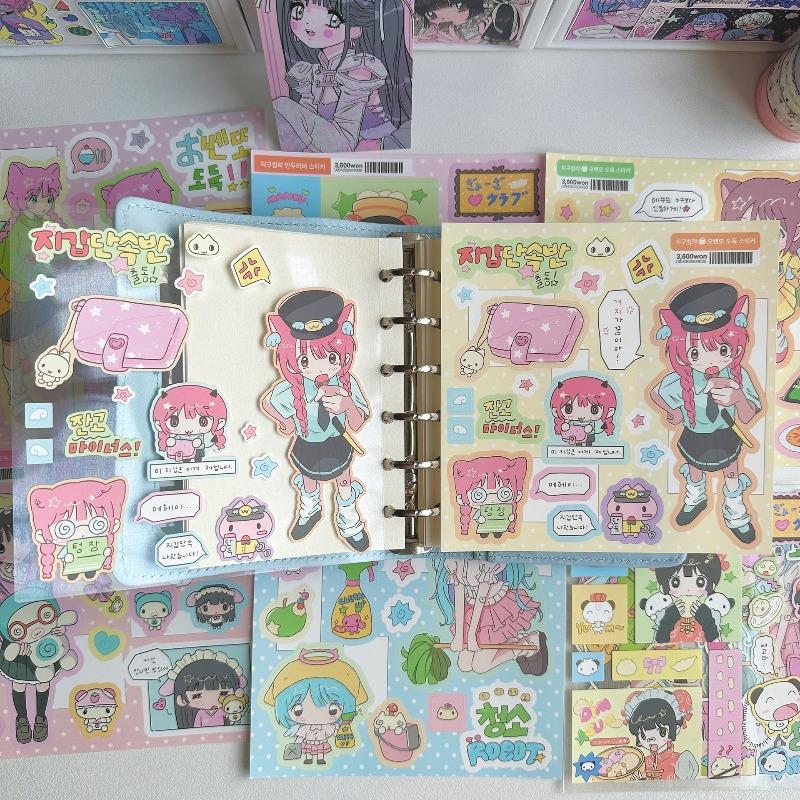 Cute Cartoon Sweet Cool Girl Stickers for Diary Journal Planner Scrapbook DIY Decoration