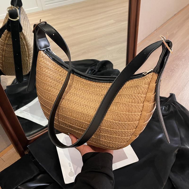 Women's Beach and Beach Bags Weaving Bag Feminine Shoulder Bag Travel Shoulder Bags