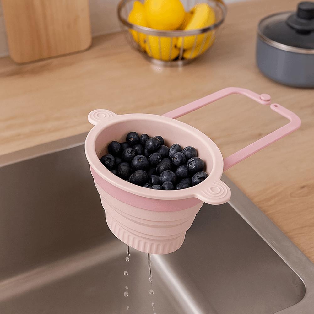 Durable Silicone Silicone Strainer Basket Reusable Sink Colander  Fruit Washing