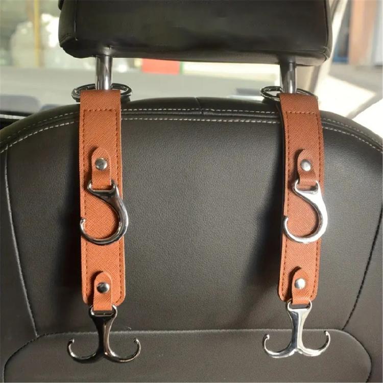 Instants Mount Car Back Hangers Leather Materials Storage Solution for Travel Accessory