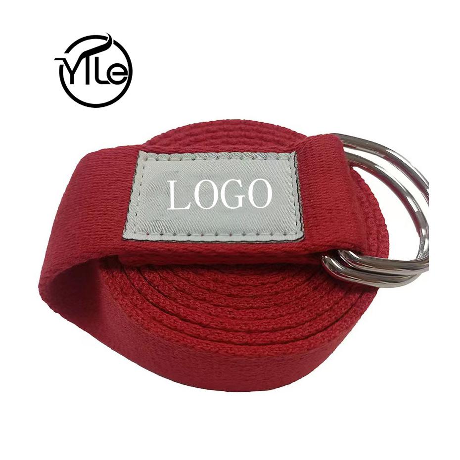 Sport Fitness Workout Gym High Elastic Cotton Custom Label Yoga Strap for Stretching красный