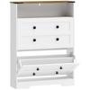 Shoe Cabinet with 2 Flip Drawers, Narrow Shoe Storage Cabinet, White
