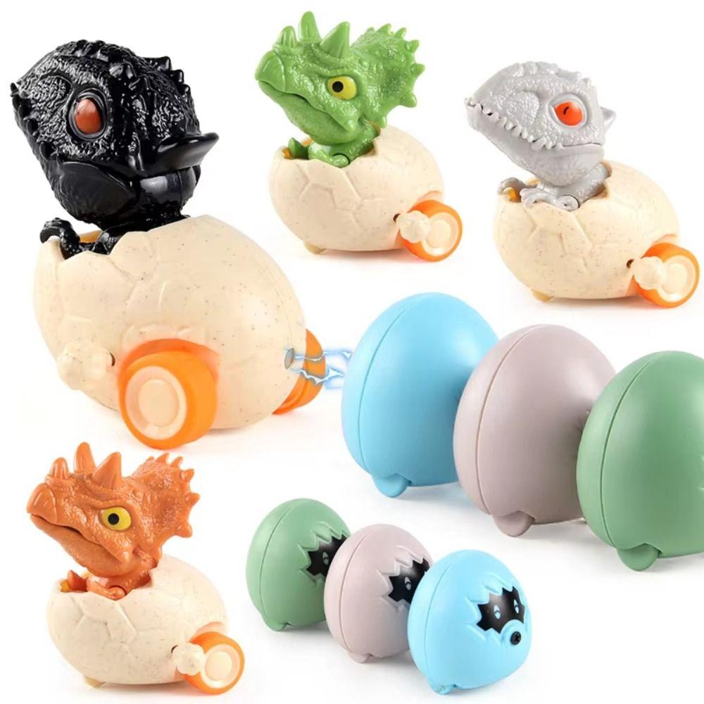 Cartoon Design Clockwork Dinosaur Toys Simulation Triceratops Egg Shell Toys  Educational Play
