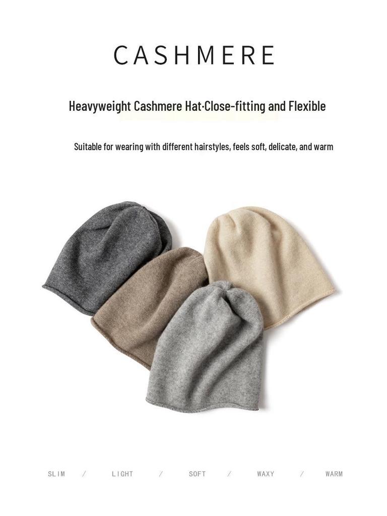 Unisex Cashmere Knit Beanies: Warm Skullcaps with Ear Protection for Autumn & Winter