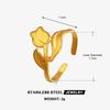 Charm Vintage Personality Gold Color Rose Shape Opening Rings for Women Stainless Steel Flower Ring Jewelry Accessories Gifts