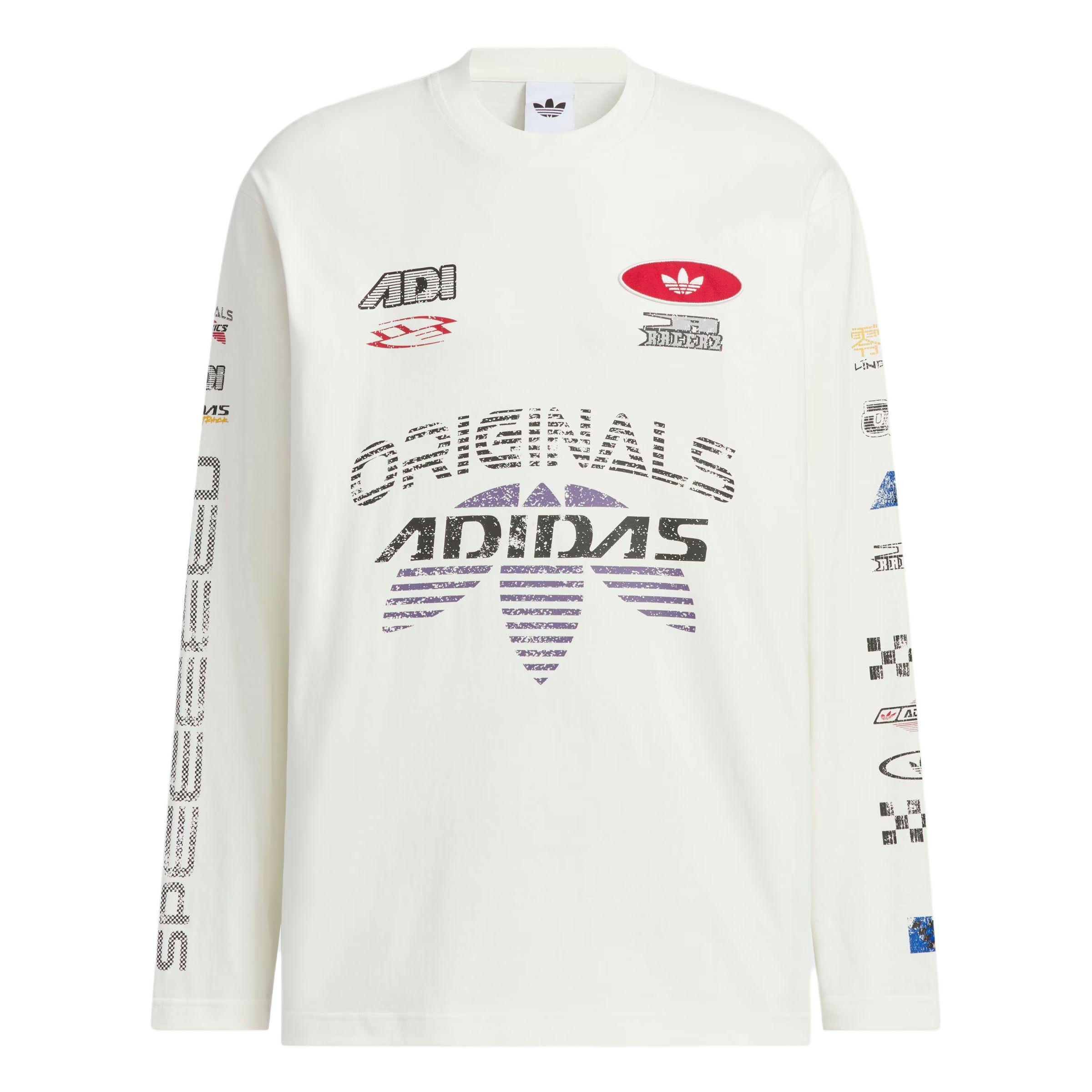 

Adidas Originals SS25 Moto Racing Style Knitted Loose Long Sleeve T-Shirt Men Tops KH1200 XL