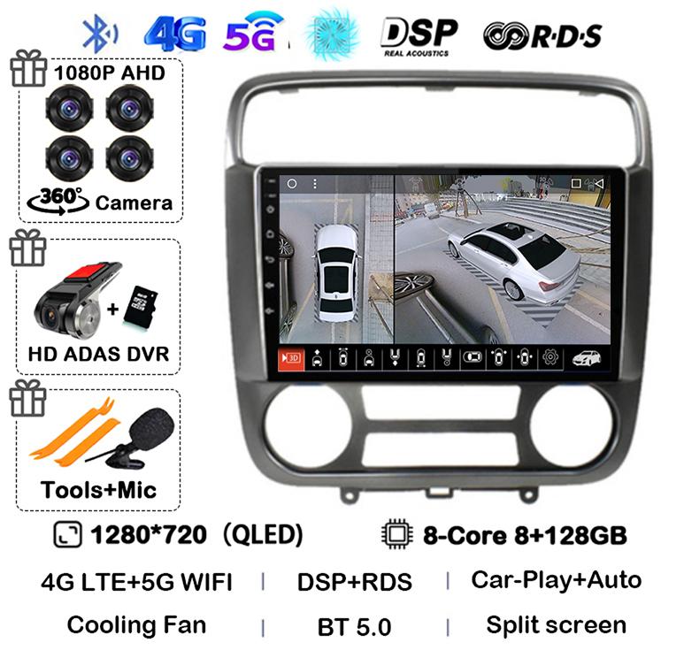 Android 14 Carplay Auto for Honda Stream 2001-2004 MT/AT 2din Car Radio Stereo Multimedia Video Player Audio Navigation GPS WIFI