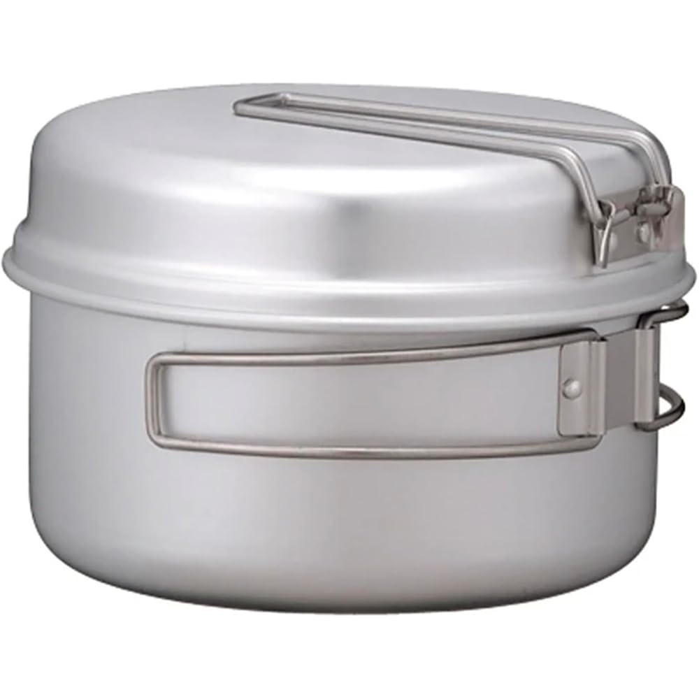 

Snow Peak Aluminum Personal Cooker Set (Stackable Pot x 2, Lid x 2) SCS-020R - Ideal for Camping, Outdoor Activities, Hiking, and Emergency Preparedne