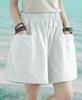 Women's Summer High-Waisted Elastic Cotton Shorts - Japanese & Korean Style