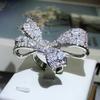 2022 New Fashion Big Bow White Zircon Ring Ladies 925 Stamp Wedding Party Anniversary Jewelry Gift