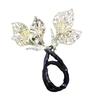 Hair Clip Peacock Phoenix Calla Shape Shiny Rhinestones Inlaid Hair Claw Hand-Embroidered Bun Maker