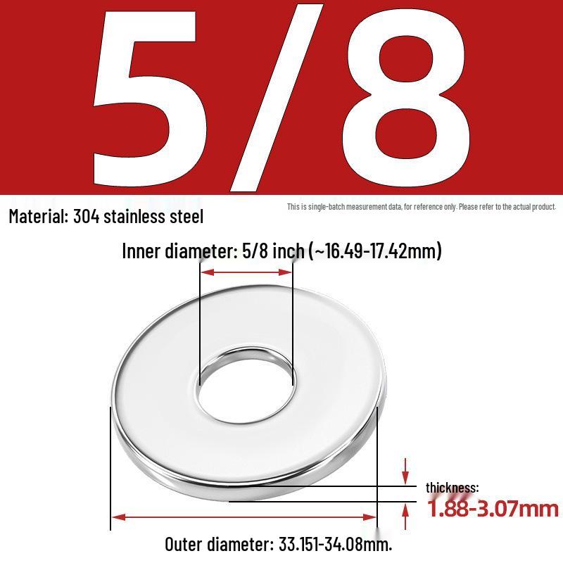 304/316 Stainless Steel Flat & Round Washers Collection