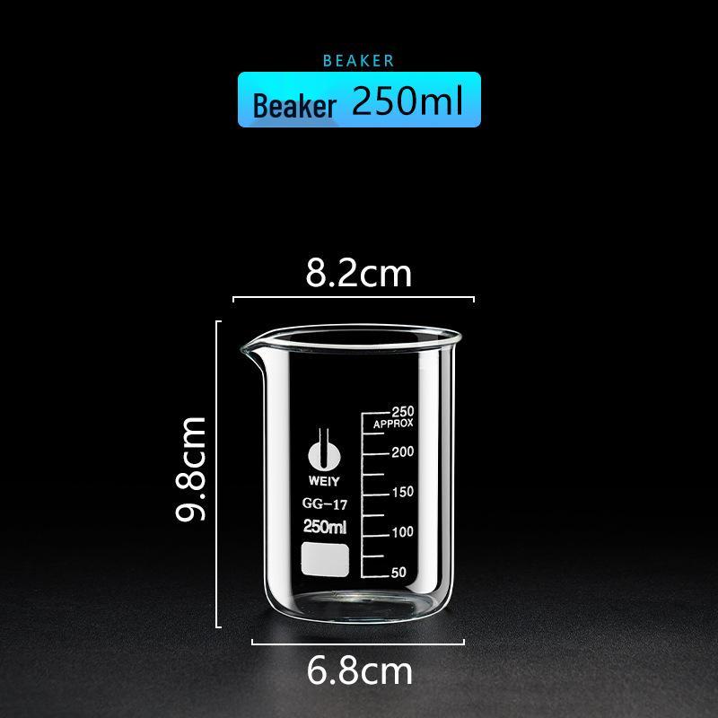 High-Temperature Resistant Glass Beaker Set: 50/100/150/500/1000ml Graduated Measuring Cups.