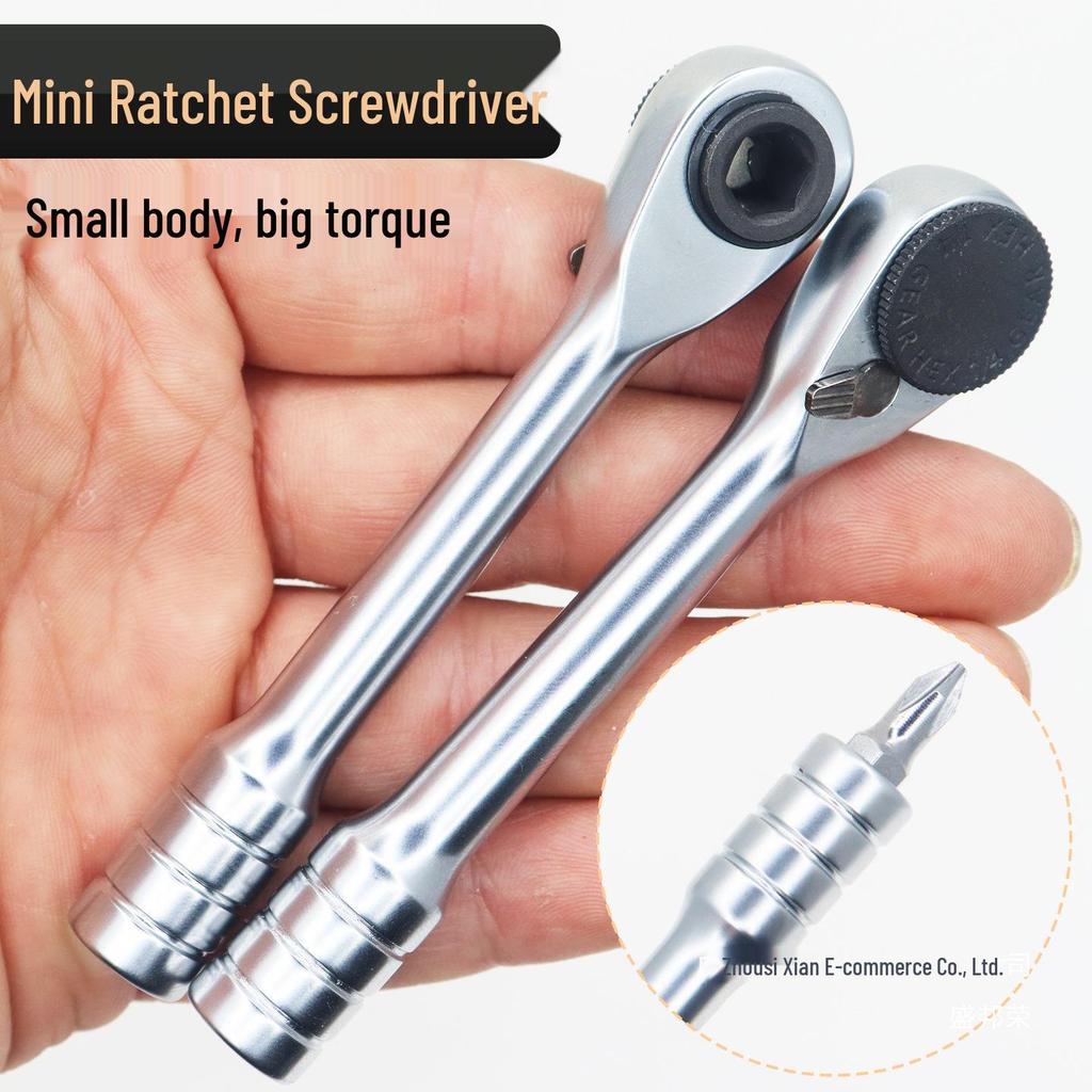 Compact Double-Head Mini Ratchet Screwdriver Set for Tight Spaces & Mountain Biking