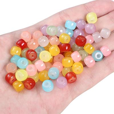 8*6mm 30 adet Cam Yeşim Silindir Boncuk Takı Yapımı Için diy bilezik Kolye Küpe