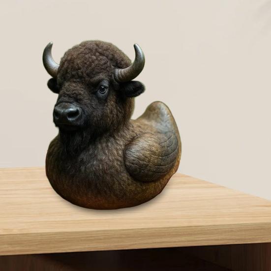 Yousheng Wildlife Duck Figurine Resin Eagle Duck Ornament Wildlife Series Duck Statue Tabletop Buffalo Duck Sculpture Gift for Nature Lovers