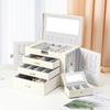 Yorbay Boîte à Bijoux Grande Coffret à Bijoux Verrouillable avec Miroir 4 Étages 3 Tiroirs Doublure en velours avec Boîte de voyage