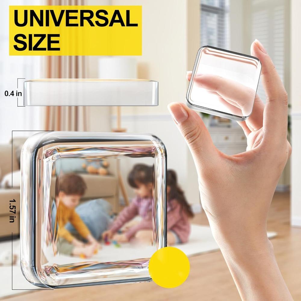 6Pcs/Set Round Square Door Handle Protection Pads Transparent Reusable Door Stoppers Wall Protecion Thickened Self-Adhesive