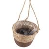 Woven Flower Basket Rustic Retro Style Brown Color Decorative Multi Purpose Straw Basket for Office