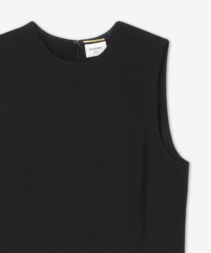 SAINT LAURENT Satin Crepe Shift Dress - Black / 815612Y4K651000