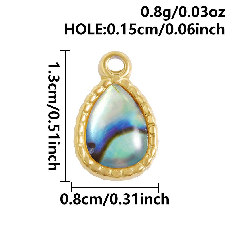 High Quality 304 Stainless Steel Sun Heart Abalone Shell Pendant For Jewelry Making Supplies Enamel Charm Golden DIY Accessories