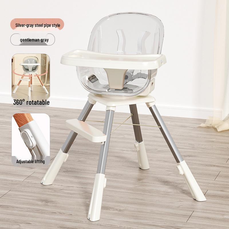 Adjustable Wooden Baby High Chair: Multi-functional Dining & Learning Seat
