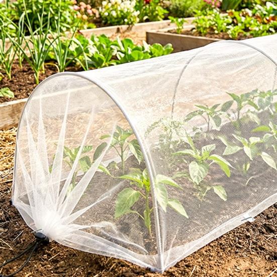 Garden Row Insect Netting Pop Up Garden Bed Tunnel Net with Drawstring Vegetable Rows Netting Insect And Bird Protection for Vegetables Fruits