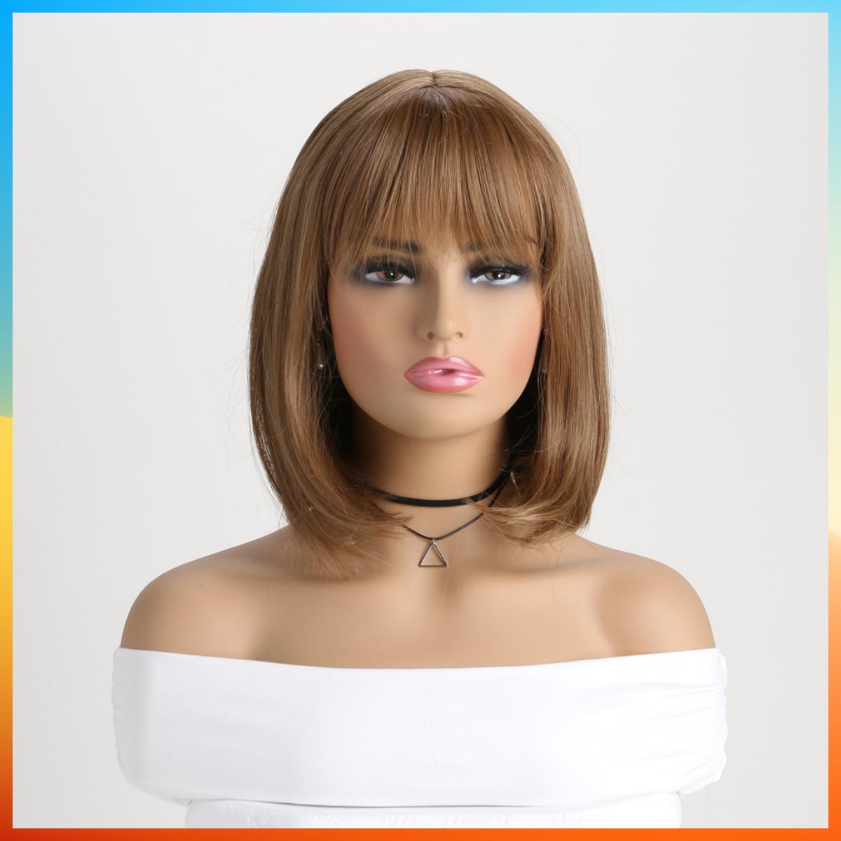 

2025 Европейский модный короткий прямой парик для женщин HW890