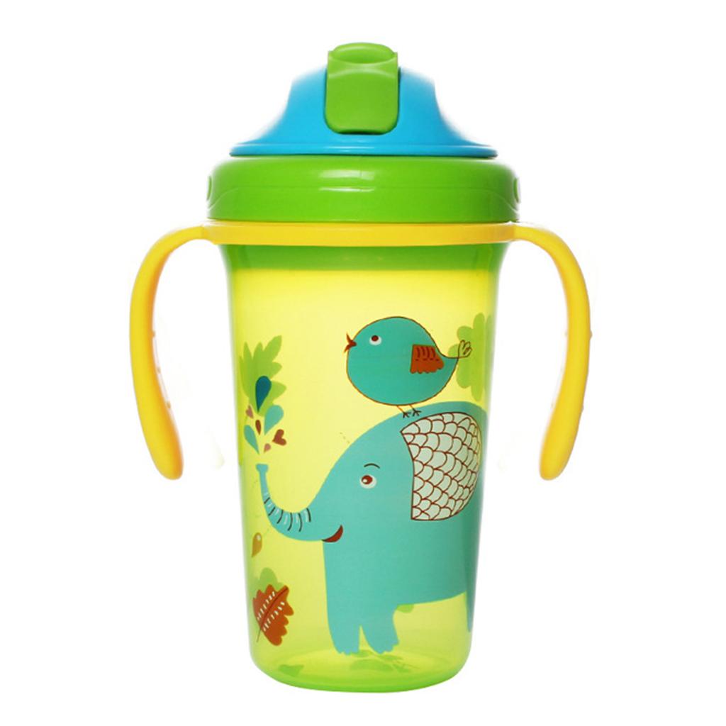 Twin Handle Baby Water Bottle Large Capacity Safe Training Drink Cup for Infants Learning To Drink Independently