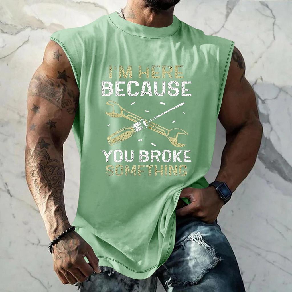 Canotta Casual da Uomo Senza Maniche Vestibilità Larga Maglietta da Palestra Grafica Stampata Allenamento Palestra Leggera Comoda Abbigliamento Estivo