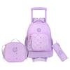 Wide Trolley School Wheeled Backpack with Lunch Box Rolling Backpack for Girls School Backpack with Wheels Girls Travel Luggage