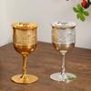 Vintage Goblet Cup, Alloy Light Luxury Relief Vodka Glass, European Portable Mini Drinking Tumbler, Gift Home Decoration, 1pcs