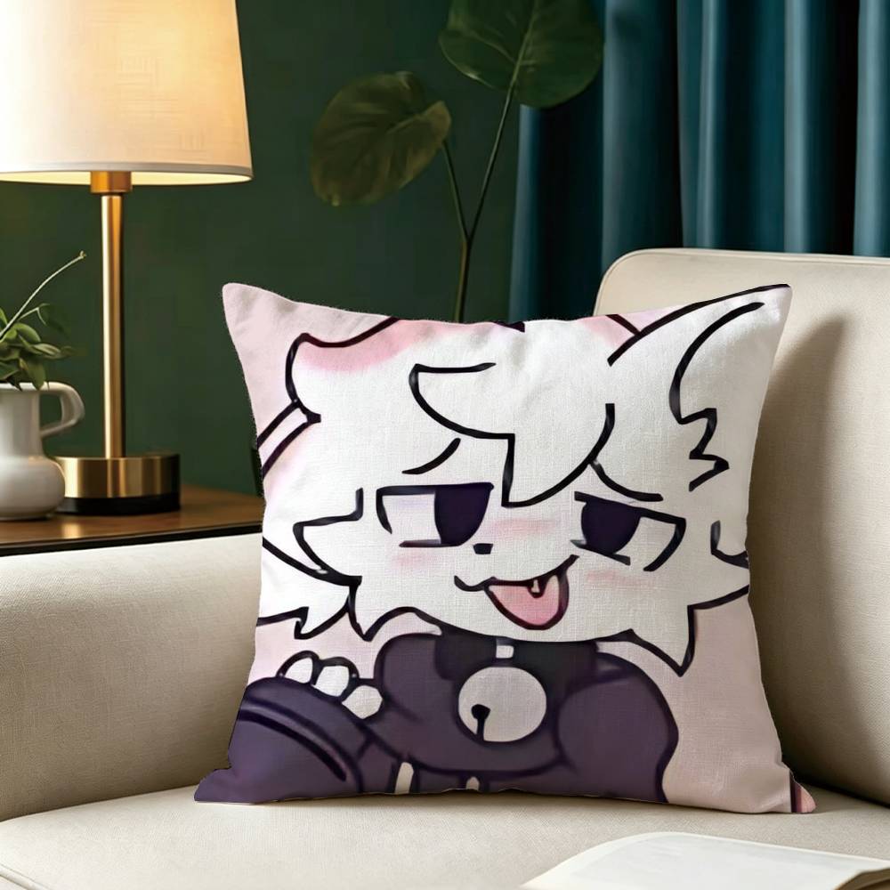Cute B- Boykisser Cartoon Square Double-Sided printed Pillow Case Bedroom Bedside Pillow Sofa Cushion Cover
